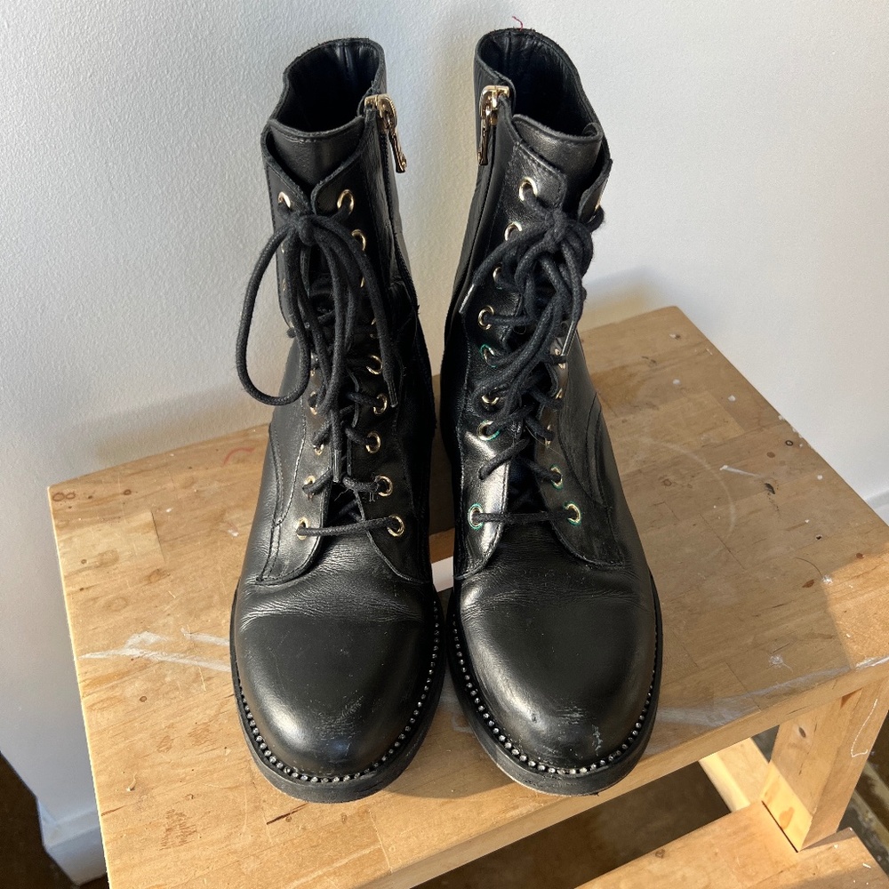 Patrizia Pepe Leather Moto Boots